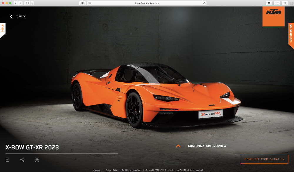 Customize your dream car in realtime